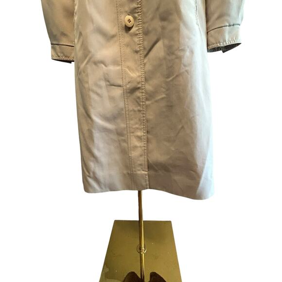 London Fog Womens VTG Trench Coat 8 Reg USA Jacket Zip Out Fur Lining & Belt - Picture 4 of 16